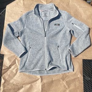 LL Bean grey fleece size Medium Petite full zip